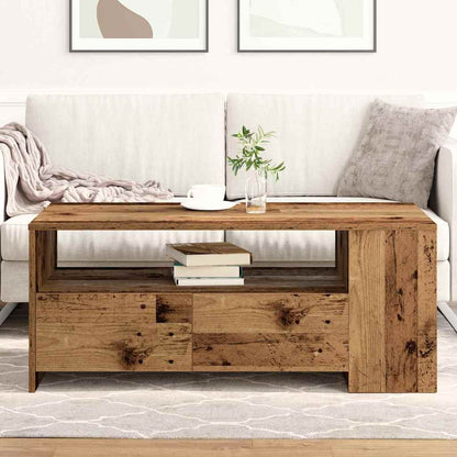 Coffee Table Old Wood 102 x 55 x 43.5 cm Engineered Wood
