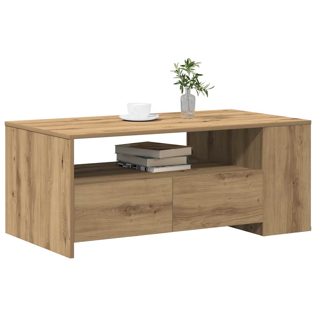 Coffee Table Artisan Oak 102 x 55 x 43.5 cm Engineered Wood