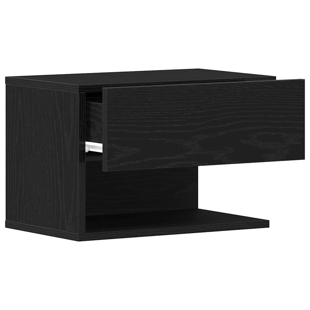 Bedside Cabinet 2 pcs Black Oak 46 x 30 x 30 cm Engineered Wood