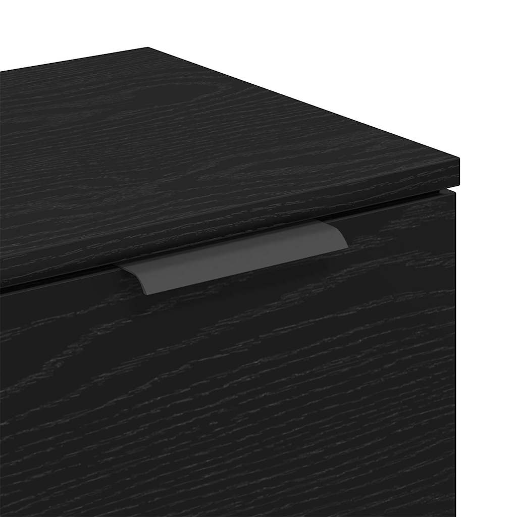 Sideboard with Drawer Black Oak 60 x 30 x 70 cm Engineered Wood