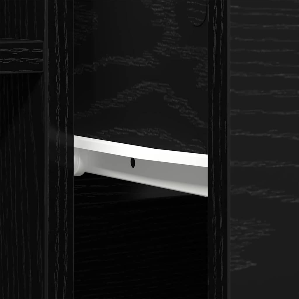 Sideboard with Drawer Black Oak 60 x 30 x 70 cm Engineered Wood