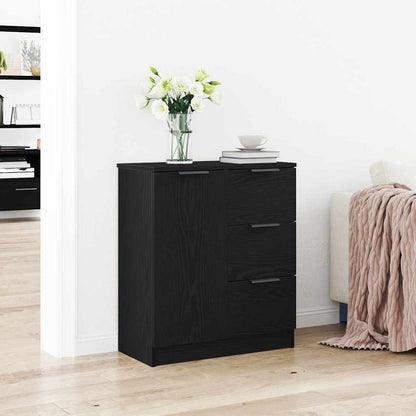 Sideboard with Drawer Black Oak 60 x 30 x 70 cm Engineered Wood