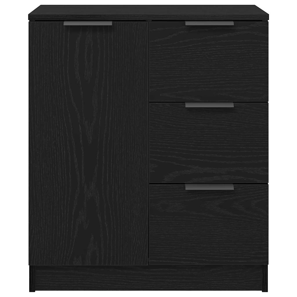 Sideboard with Drawer Black Oak 60 x 30 x 70 cm Engineered Wood