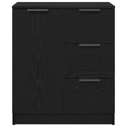 Sideboard with Drawer Black Oak 60 x 30 x 70 cm Engineered Wood