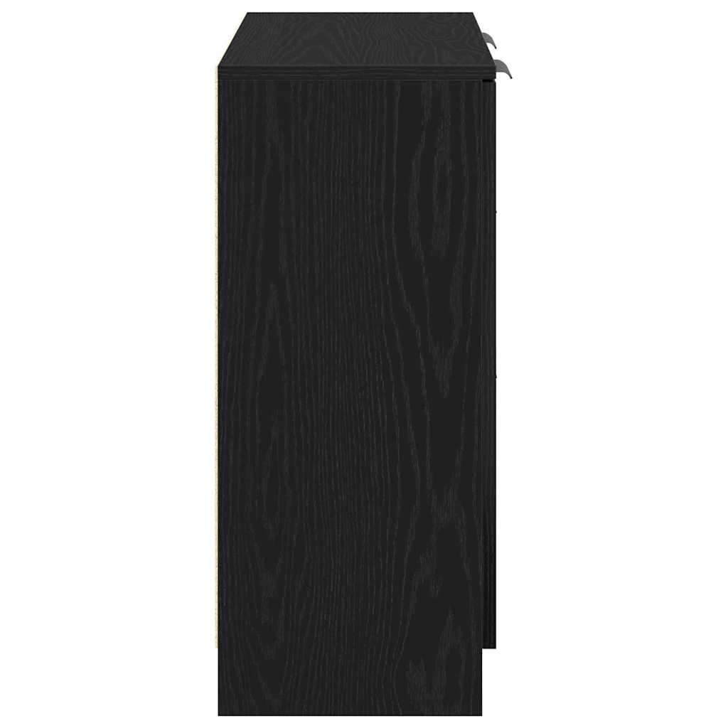 Sideboard with Drawer Black Oak 60 x 30 x 70 cm Engineered Wood