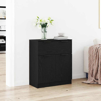 Sideboard with Drawer Black Oak 60 x 30 x 70 cm Engineered Wood