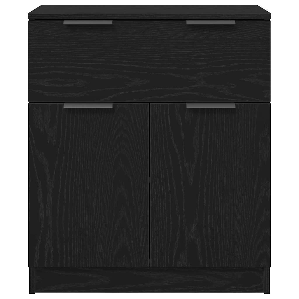 Sideboard with Drawer Black Oak 60 x 30 x 70 cm Engineered Wood