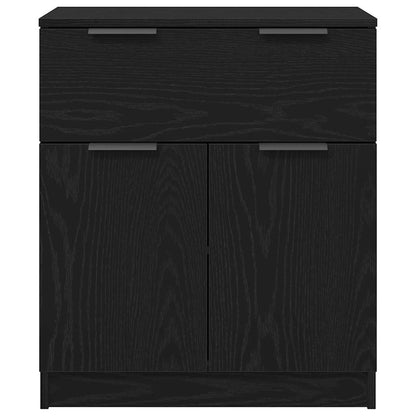 Sideboard with Drawer Black Oak 60 x 30 x 70 cm Engineered Wood