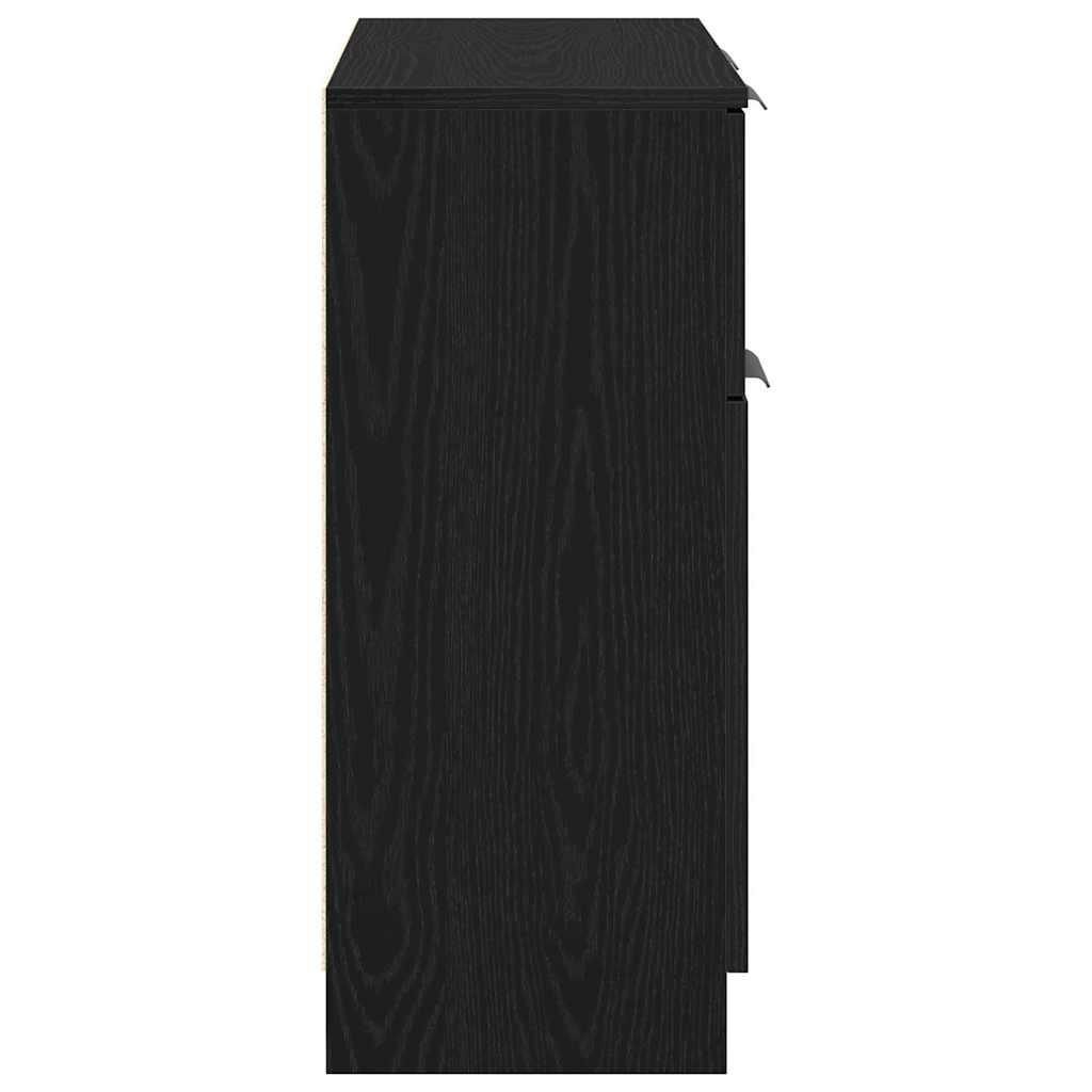 Sideboard with Drawer Black Oak 60 x 30 x 70 cm Engineered Wood