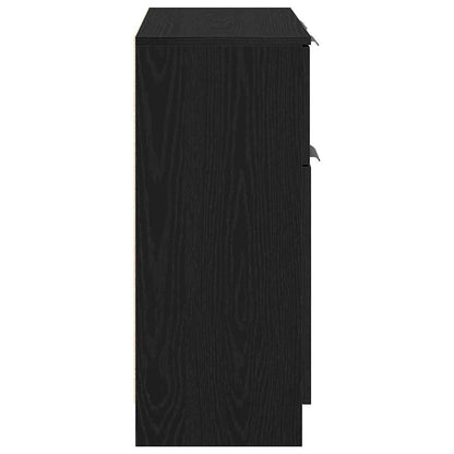 Sideboard with Drawer Black Oak 60 x 30 x 70 cm Engineered Wood