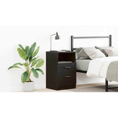 Bedside Cabinet Black Oak 40 x 35 x 65 cm Engineered Wood