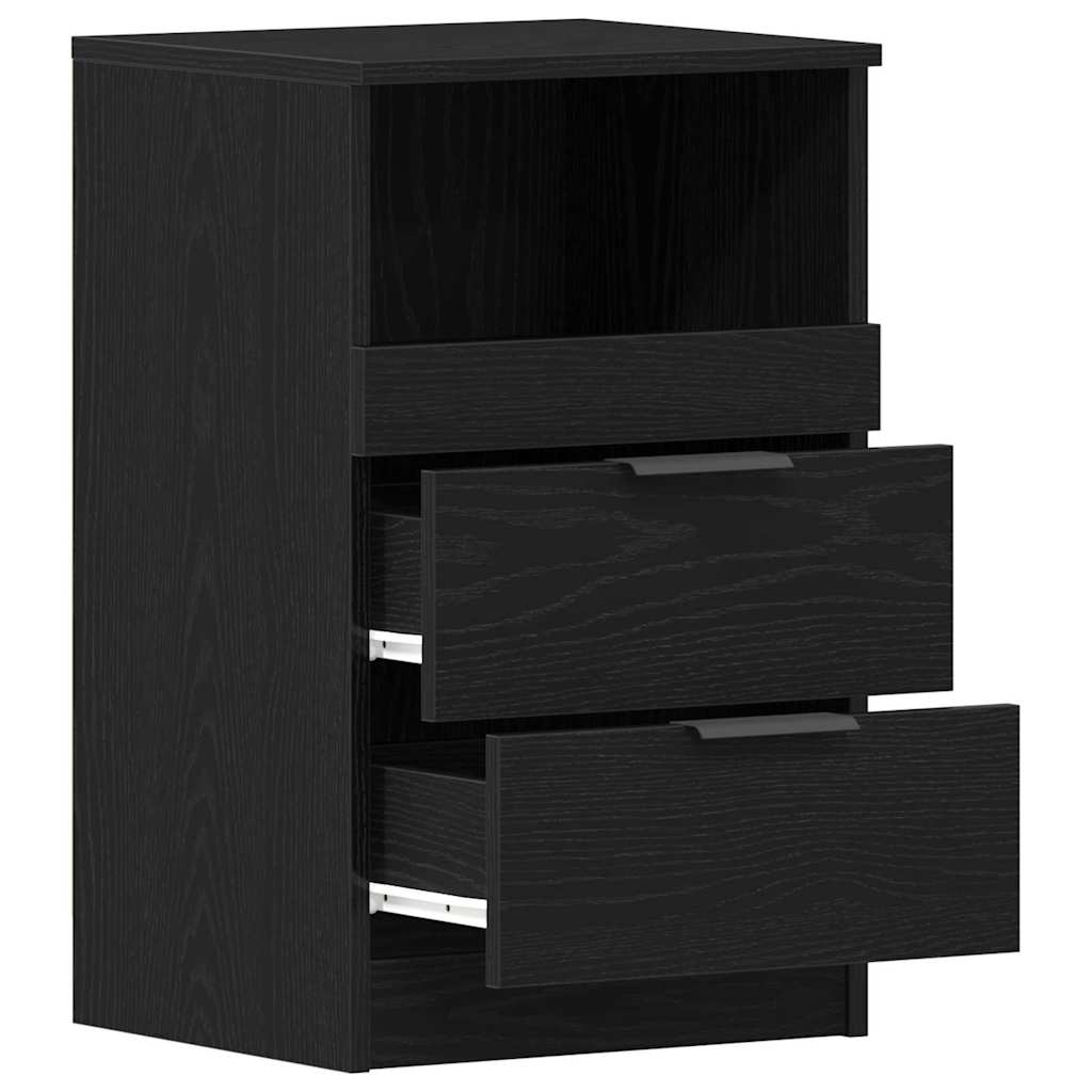Bedside Cabinet 2 pcs Black Oak 40 x 35 x 65 cm Engineered Wood
