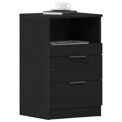 Bedside Cabinet 2 pcs Black Oak 40 x 35 x 65 cm Engineered Wood