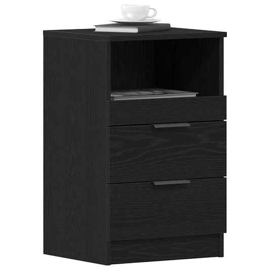 Bedside Cabinet 2 pcs Black Oak 40 x 35 x 65 cm Engineered Wood