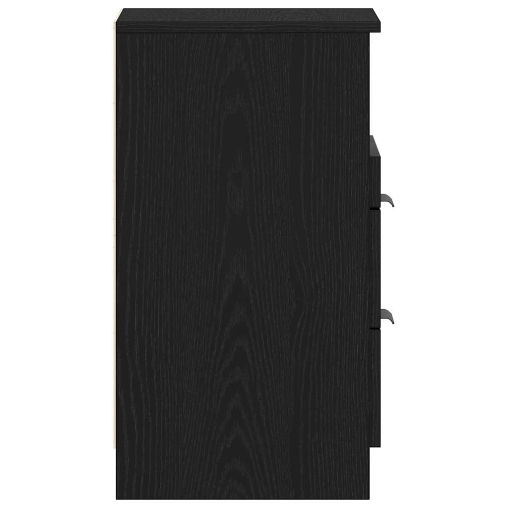 Bedside Cabinet 2 pcs Black Oak 40 x 35 x 65 cm Engineered Wood