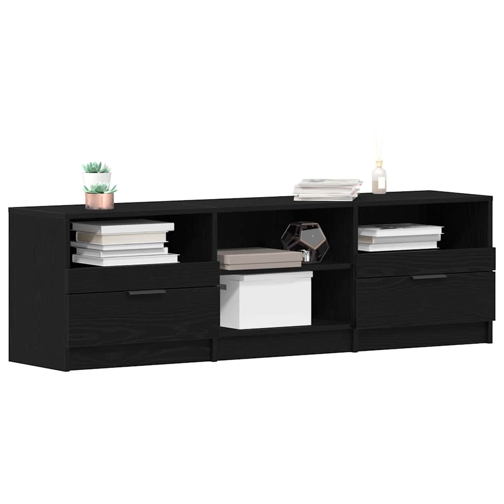 TV Cabinet 150 x 33.5 x 45 cm Black Oak Engineered Wood