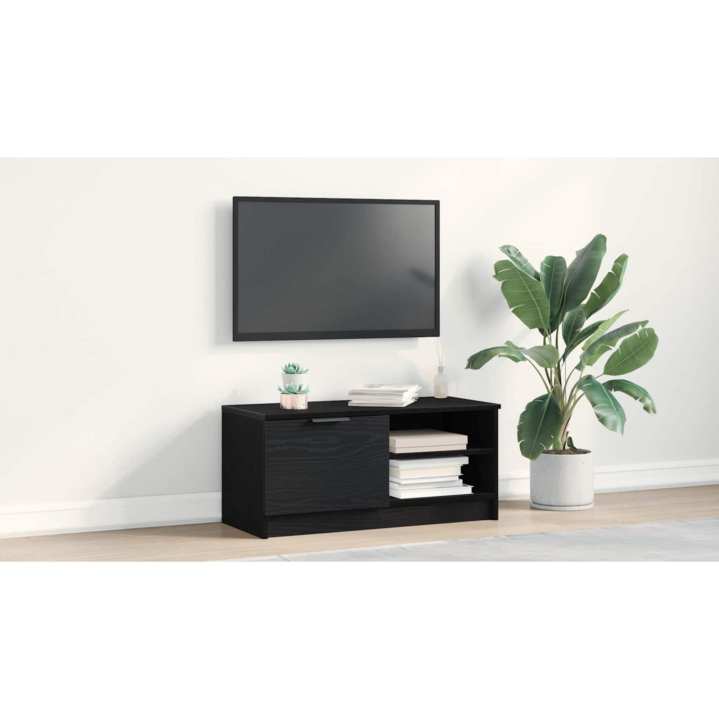 TV Cabinet Black Oak 80 x 35 x 36.5 cm Engineered Wood