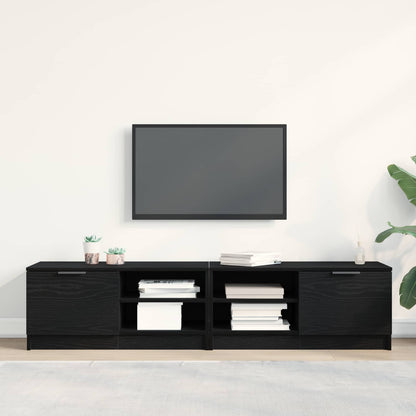 TV Cabinet 2 pcs Black Oak Engineered Wood