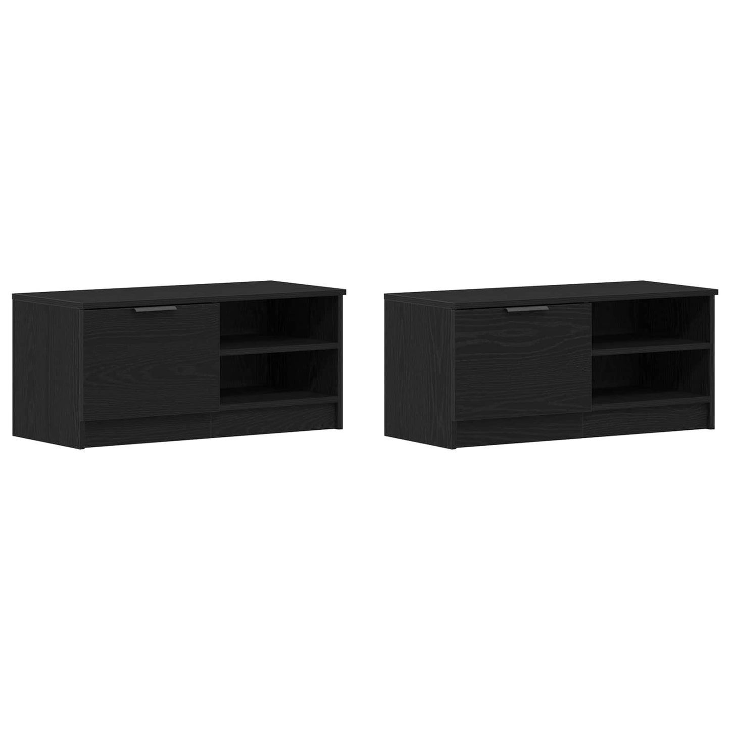 TV Cabinet 2 pcs Black Oak 80 x 35 x 36.5 cm Engineered Wood