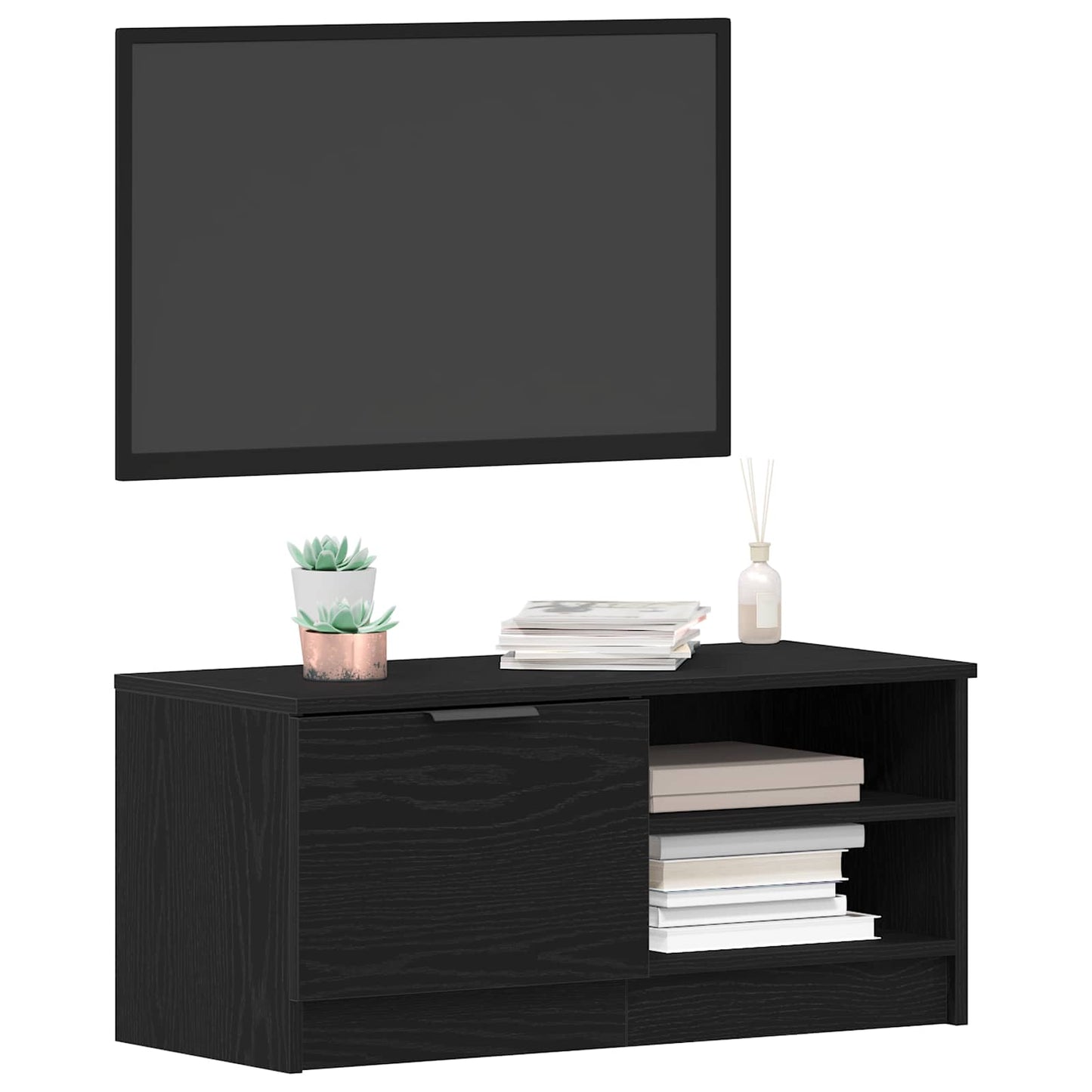 TV Cabinet 2 pcs Black Oak 80 x 35 x 36.5 cm Engineered Wood