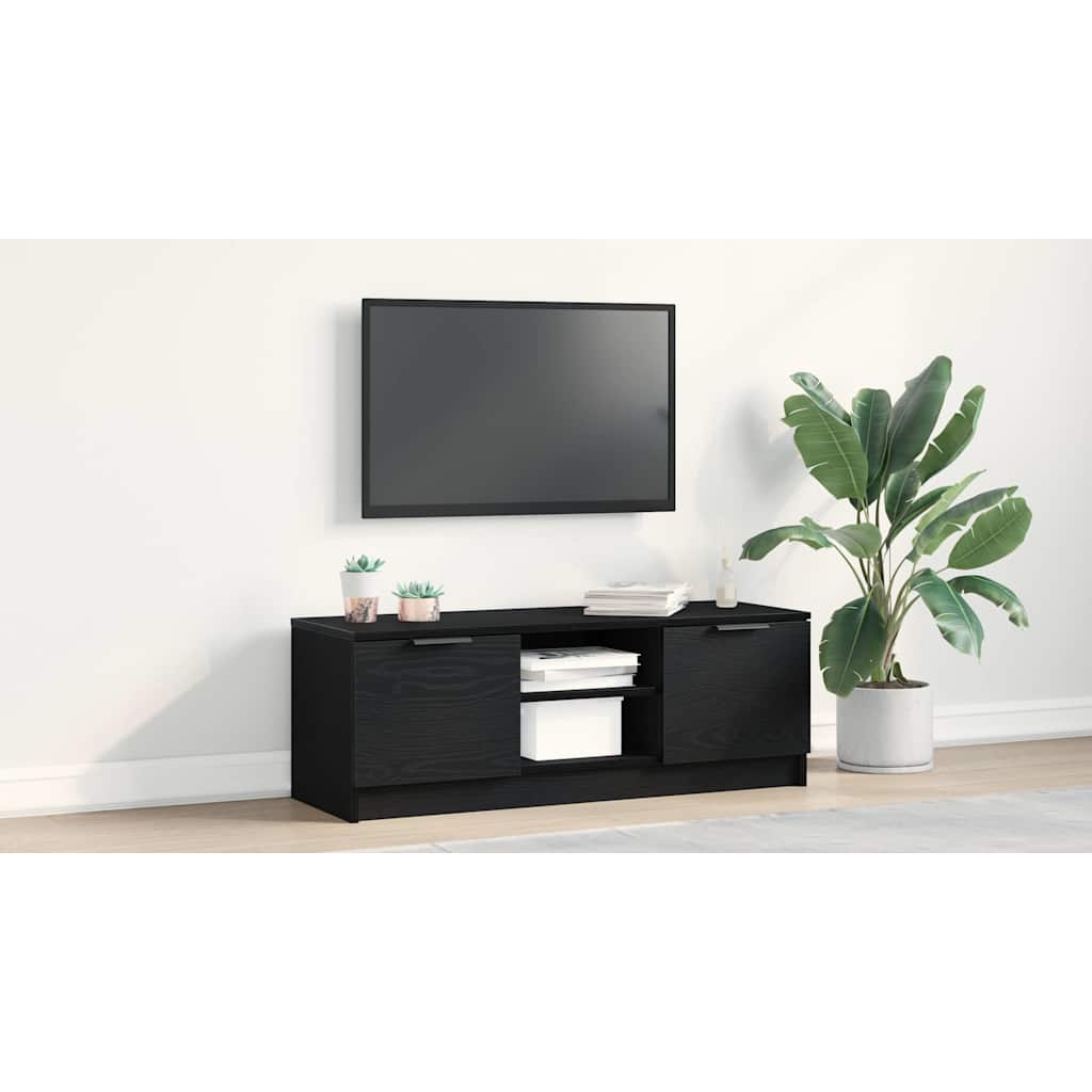 TV Cabinet Black Oak 102 x 32 x35.5 cm Engineered Wood