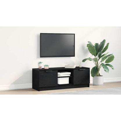 TV Cabinet Black Oak 102 x 32 x35.5 cm Engineered Wood