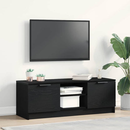 TV Cabinet Black Oak 102 x 32 x35.5 cm Engineered Wood