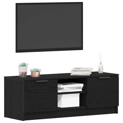 TV Cabinet Black Oak 102 x 32 x35.5 cm Engineered Wood