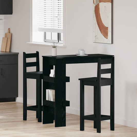 Wall Bar Table Black Oak 102 x 45 x 103.5 cm Engineered Wood