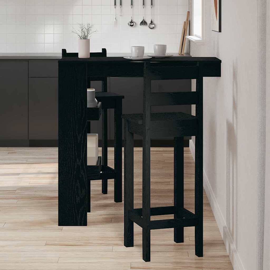 Wall Bar Table Black Oak 102 x 45 x 103.5 cm Engineered Wood