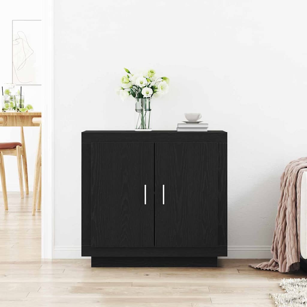 Sideboard Black Oak 80 x 40 x 75 cm Engineered Wood
