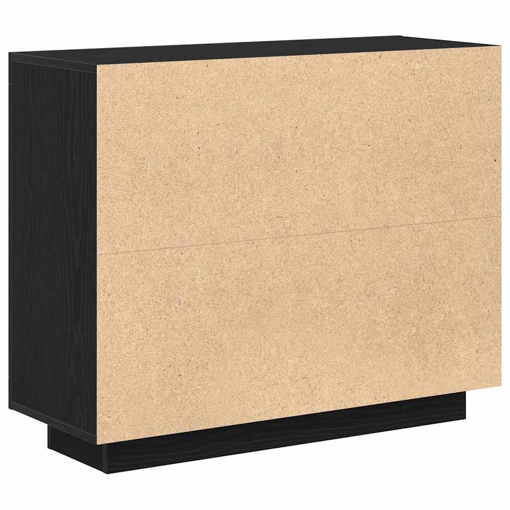 Sideboard Black Oak 92 x 35 x 75 cm Engineered Wood