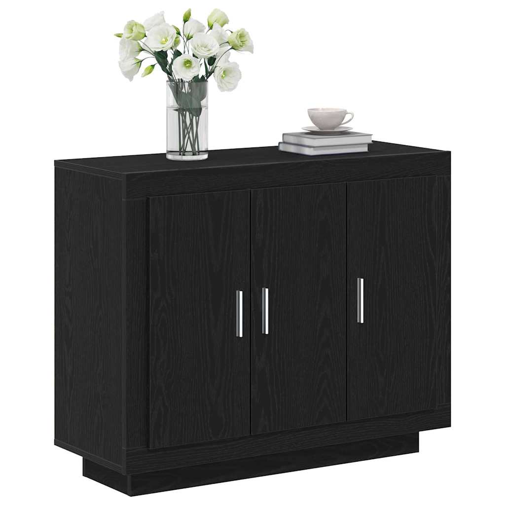 Sideboard Black Oak 92 x 35 x 75 cm Engineered Wood