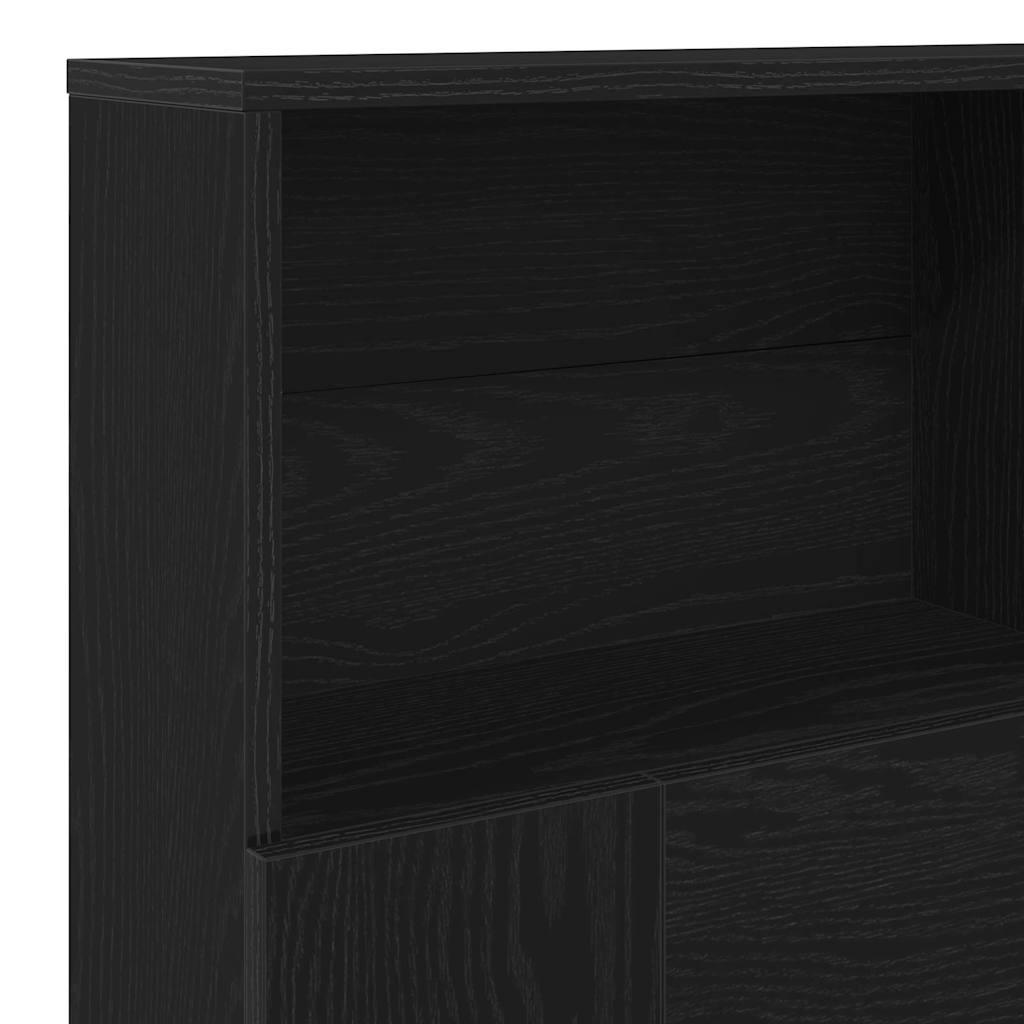 Headboard Cabinet Black Oak 120 x 19 x 103.5 cm Engineered Wood