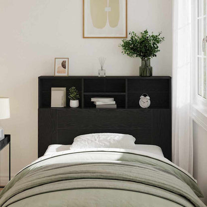 Headboard Cabinet Black Oak 120 x 19 x 103.5 cm Engineered Wood