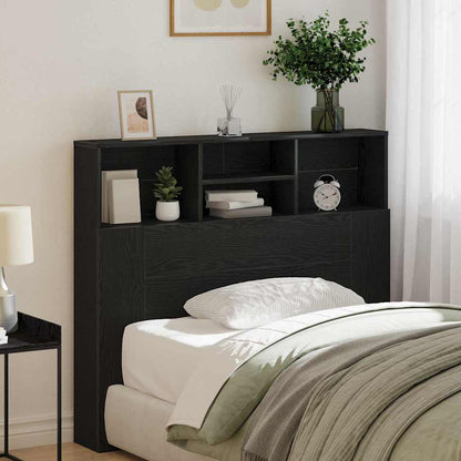 Headboard Cabinet Black Oak 120 x 19 x 103.5 cm Engineered Wood