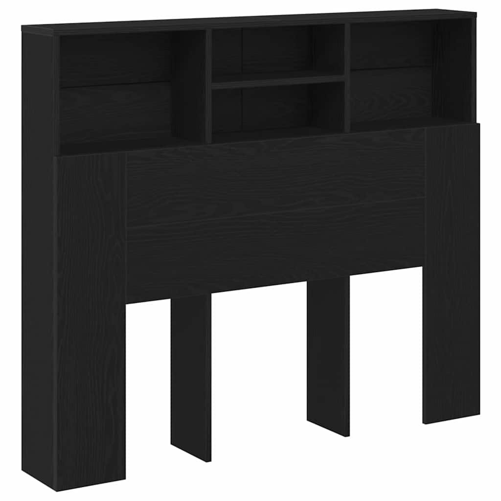 Headboard Cabinet Black Oak 120 x 19 x 103.5 cm Engineered Wood