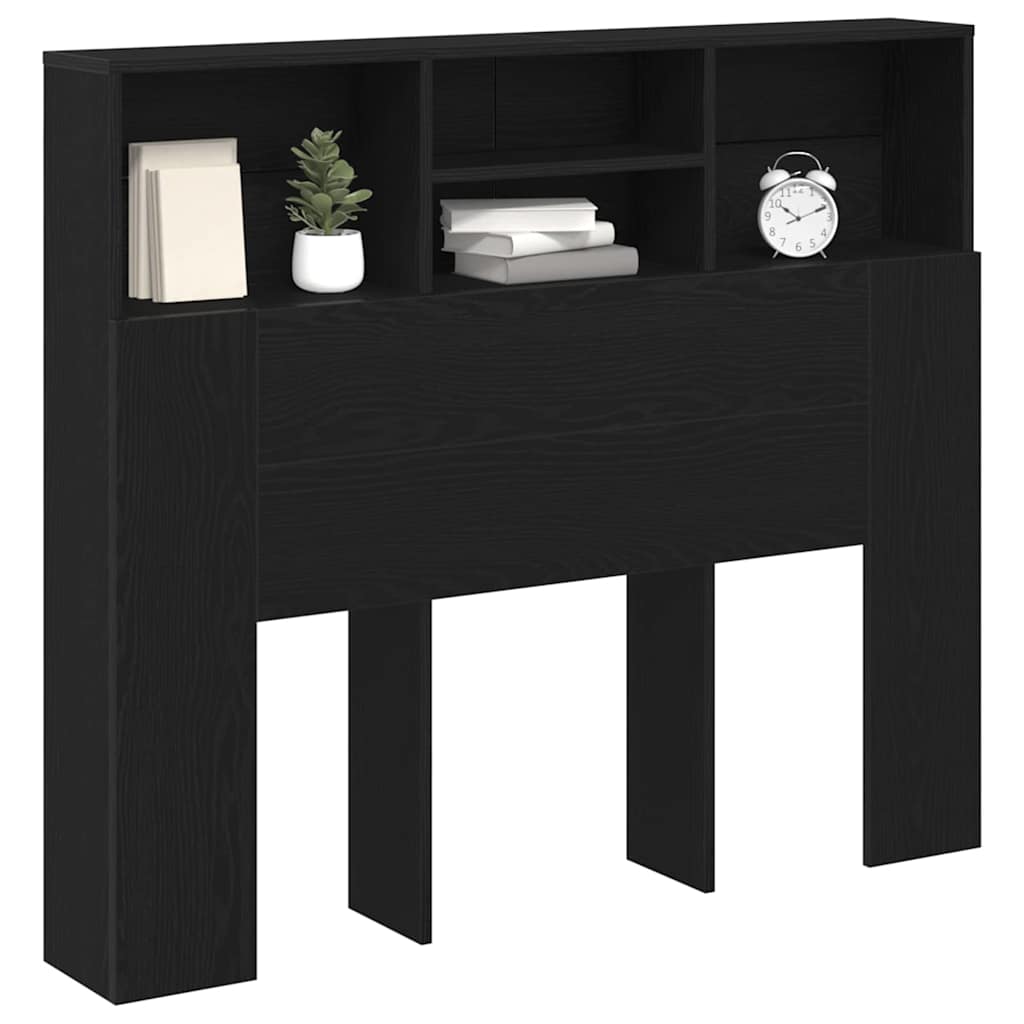 Headboard Cabinet Black Oak 120 x 19 x 103.5 cm Engineered Wood