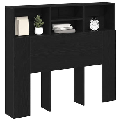 Headboard Cabinet Black Oak 120 x 19 x 103.5 cm Engineered Wood