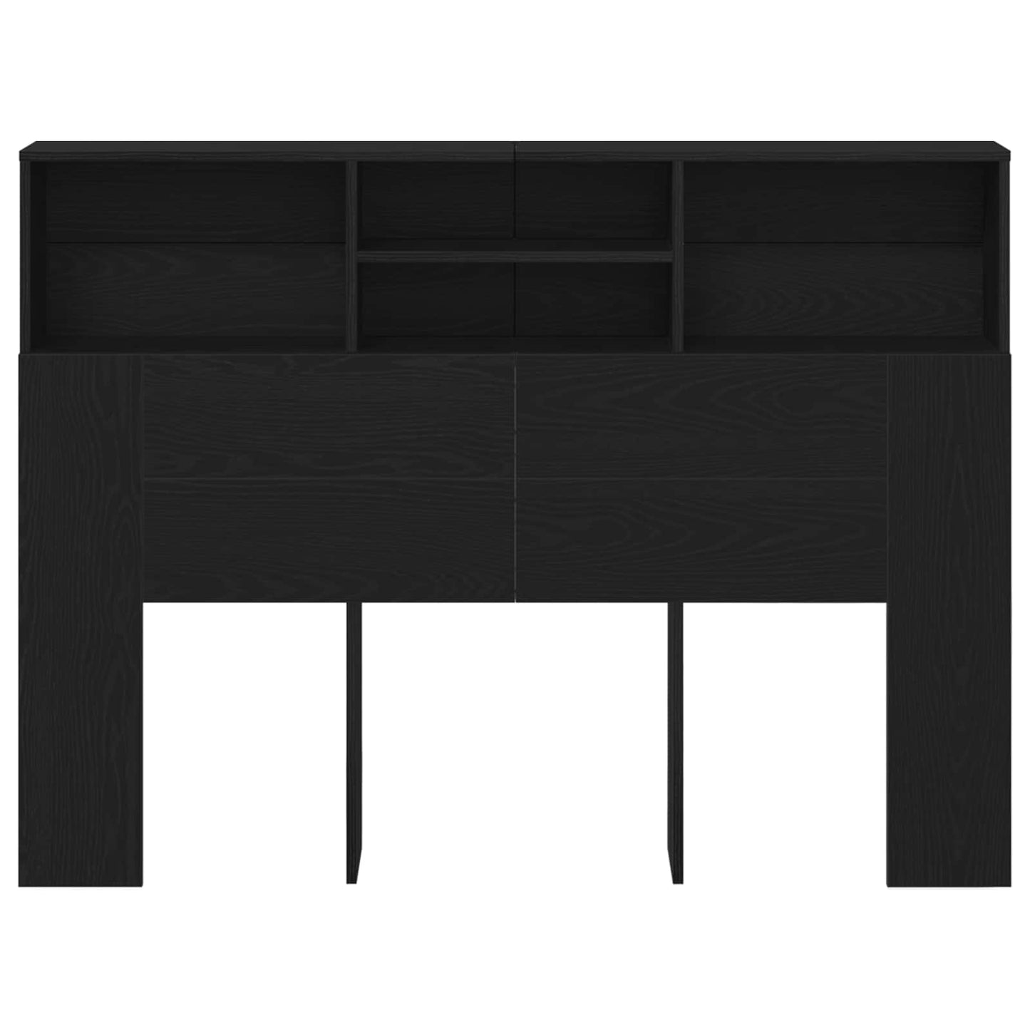 Headboard Cabinet Black Oak 140 x 19 x 103.5 cm Engineered Wood