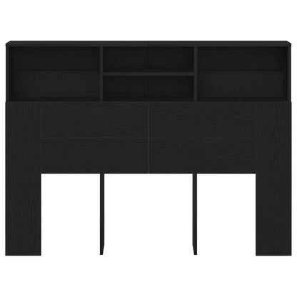 Headboard Cabinet Black Oak 140 x 19 x 103.5 cm Engineered Wood