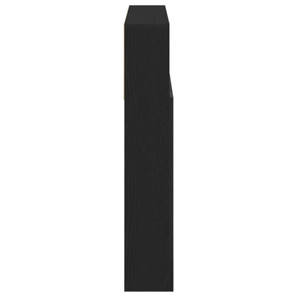 Headboard Cabinet Black Oak 140 x 19 x 103.5 cm Engineered Wood