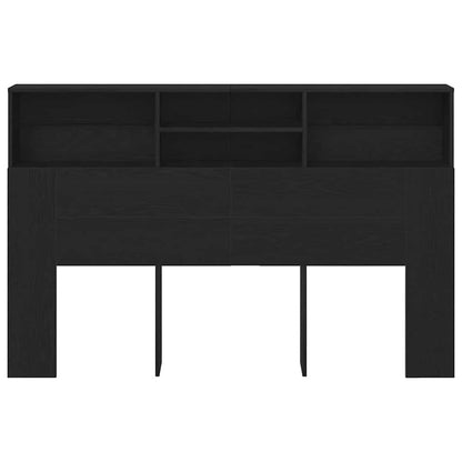Headboard Cabinet Black Oak 160 x 19 x 103.5 cm Engineered Wood