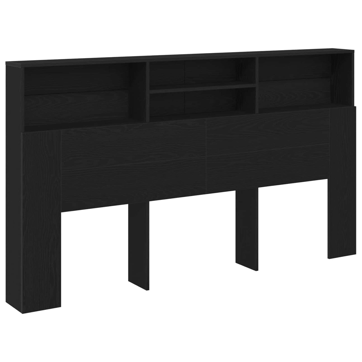 Headboard Cabinet Black Oak 180 x 19 x 103.5 cm Engineered Wood