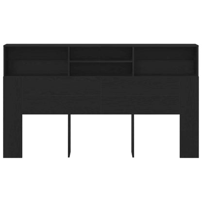 Headboard Cabinet Black Oak 180 x 19 x 103.5 cm Engineered Wood
