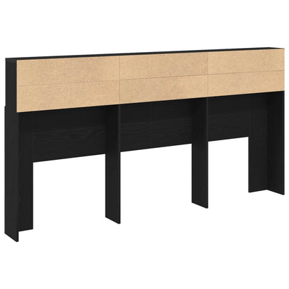 Headboard Cabinet Black Oak Engineered Wood