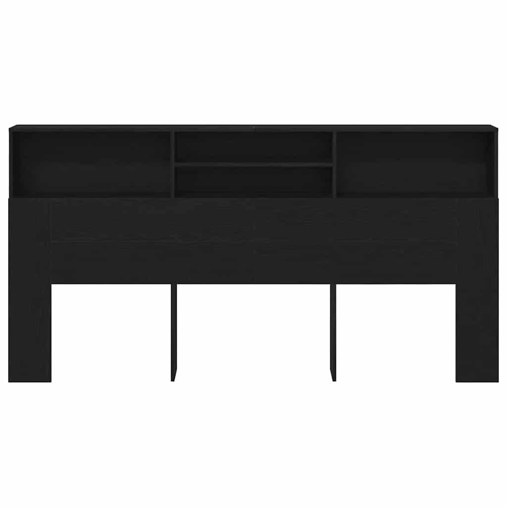 Headboard Cabinet Black Oak 200 x 19 x 103.5 cm Engineered Wood