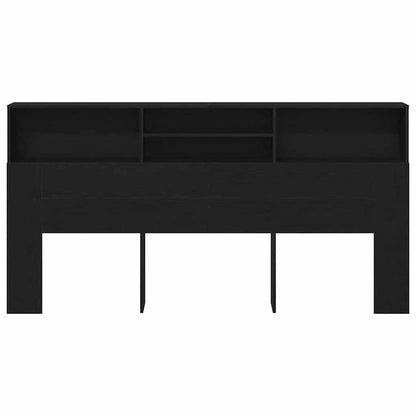 Headboard Cabinet Black Oak 200 x 19 x 103.5 cm Engineered Wood