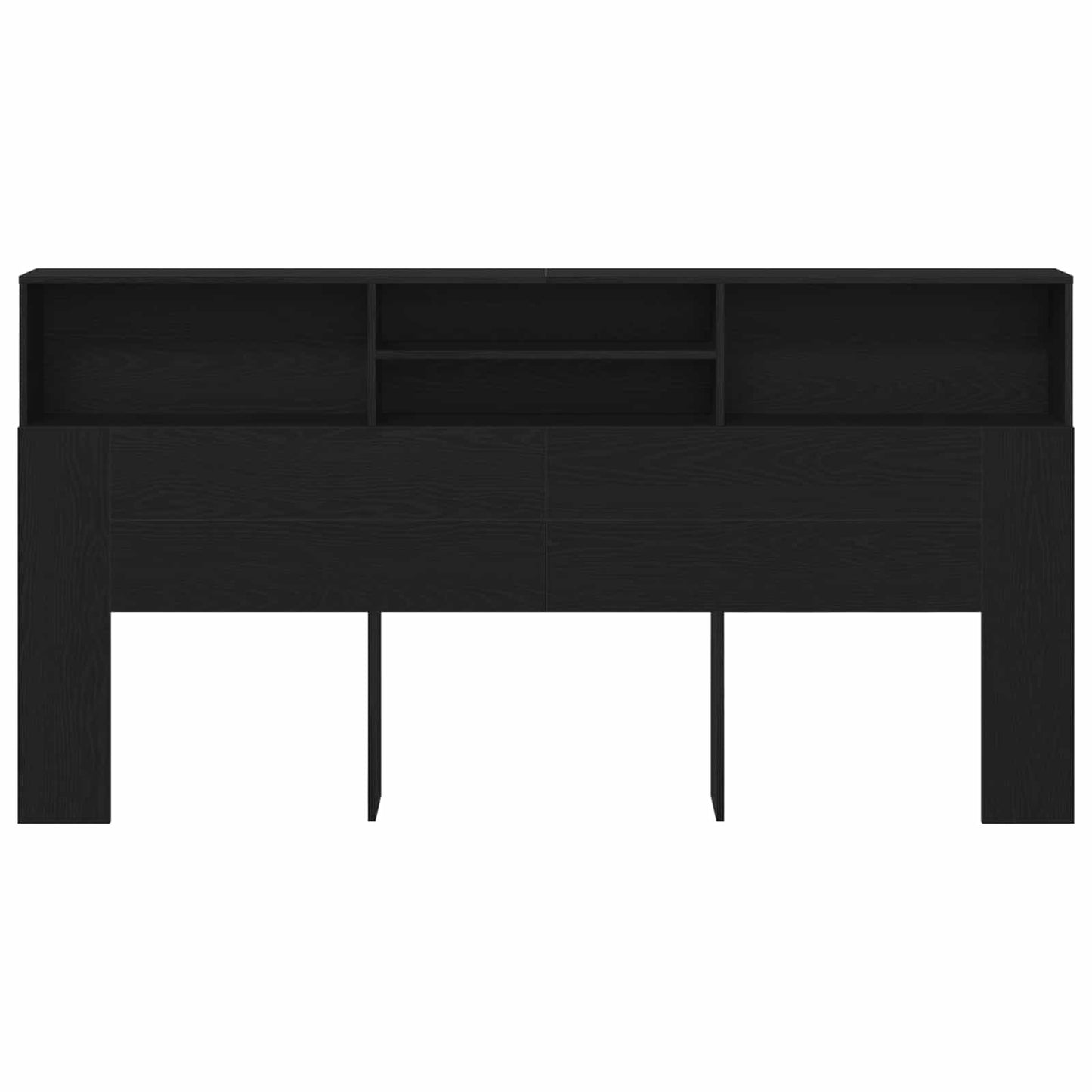 Headboard Cabinet Black Oak 200 x 19 x 103.5 cm Engineered Wood