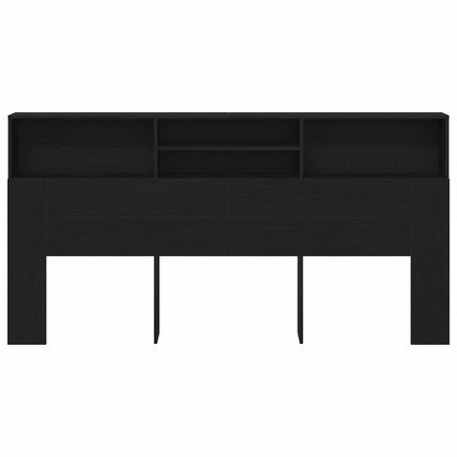 Headboard Cabinet Black Oak 200 x 19 x 103.5 cm Engineered Wood